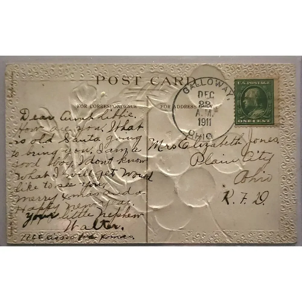 Lot Of Four Vintage Antique Embossed Postcards Christmas Baby Pet